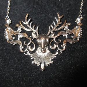 Black Forest Style Deer/ Elk  Necklace